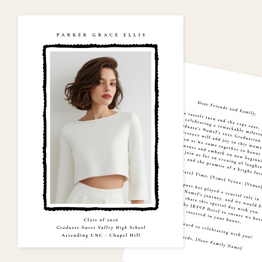 Modern Photo Graduation Announcement Class of 2026 Ankündigung