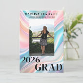 Modern Photo Graduation Announcement  Einladung (Stehend Vorderseite)