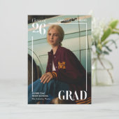 Modern Photo Graduation Announcement Einladung (Stehend Vorderseite)