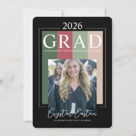 Modern Photo Graduation Class of 2026 Einladung