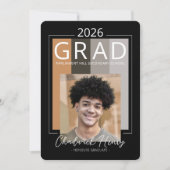 Modern Photo Graduation Colour Block Class of 2026 Einladung (Vorderseite)