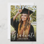 Modern Photo Graduation Party Einladung (Vorderseite)