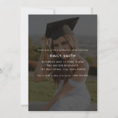 Modern Photo Graduation Party Einladung (Rückseite)