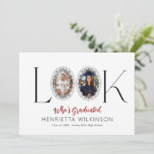 Modern photo Graduation Party Invitation Einladung (Stehend Vorderseite)