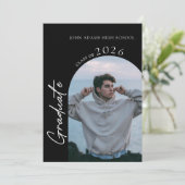 Modern Photo Graduation Party Invitation Einladung (Stehend Vorderseite)