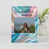 Modern Photo Graduation Party Invitation Einladung (Stehend Vorderseite)