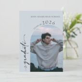 Modern Photo Graduation Party Invitation Einladung (Stehend Vorderseite)