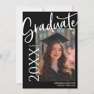 Modern Photo Graduation Party Invite Announcement Einladung