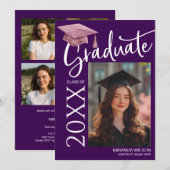 Modern Photo Graduation Party Invite Announcement Einladung (Vorne/Hinten)