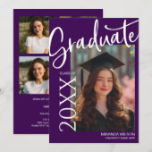 Modern Photo Graduation Party Invite Announcement Einladung (Vorne/Hinten)