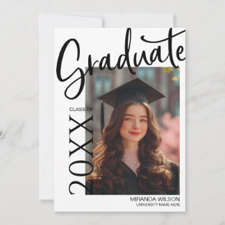 Modern Photo Graduation Party Invite Announcement Einladung