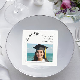 Modern photo Graduation Party Serviette