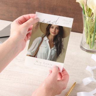 Modern Photo Graduation Pergament Einladungen