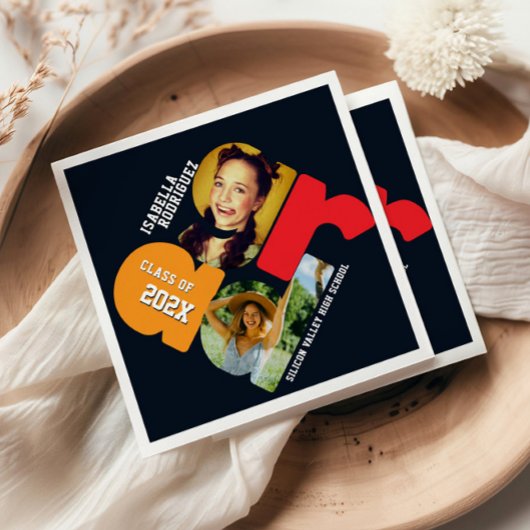 Modern Photo Graduation Serviette