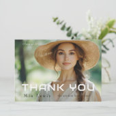 Modern Photo Graduation Thank You Dankeskarte (Stehend Vorderseite)