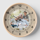 Modern Photo Grandpa Script Heart Uhr (Vorderseite)