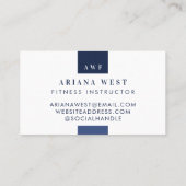 Modern Photo Grid Personal Trainer Fitness Coach Visitenkarte (Rückseite)