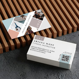 Modern Photo Grid Personal Trainer Fitness Coach Visitenkarte