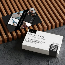 Modern Photo Grid Personal Trainer Fitness Coach Visitenkarte