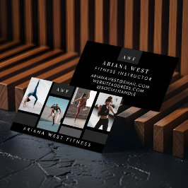 Modern Photo Grid Personal Trainer Fitness Coach Visitenkarte