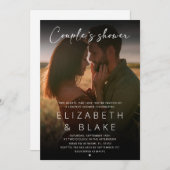 Modern Photo Handwritten Script Couple's Shower Einladung (Vorne/Hinten)
