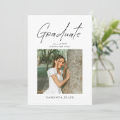 Modern Photo High School Graduation Announcement Ankündigung (Stehend Vorderseite)