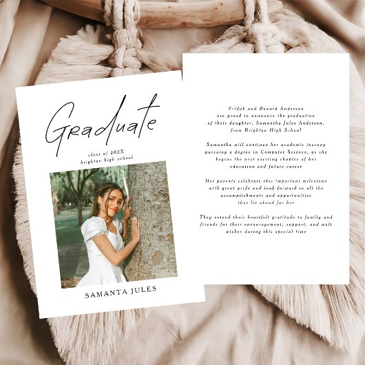 Modern Photo High School Graduation Announcement Ankündigung