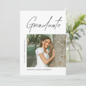 Modern Photo High School Graduation Announcement Ankündigung (Stehend Vorderseite)
