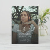 Modern Photo High School Graduation  Save The Date (Stehend Vorderseite)