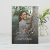 Modern Photo High School Graduation  Save The Date (Stehend Vorderseite)
