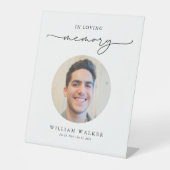 Modern Photo In Loving Memory Celebration Of Life Sockelschild (Vorderseite)