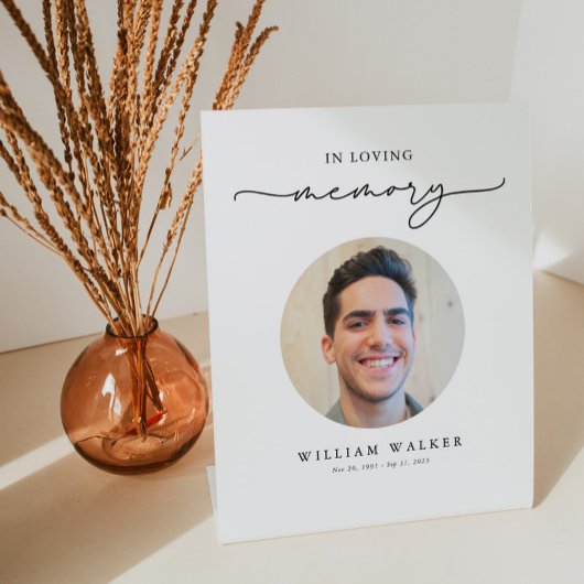 Modern Photo In Loving Memory Celebration Of Life Sockelschild