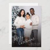 Modern Photo Merry Christmas Flat Greeting Card Dankeskarte (Vorne/Hinten)