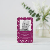 Modern photo minimalist memorial prayer card visitenkarte (Stehend Vorderseite)
