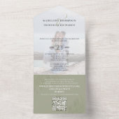Modern Photo Minimalist Palm Leaves QR Code RSVP All In One Einladung (Innen Boden)