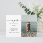 Modern Photo New Adventures Wedding Save The Date (Stehend Vorderseite)