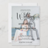 Modern Photo Overlay Black Calligraphy Wedding  Einladung (Vorderseite)