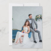 Modern Photo Overlay Black Calligraphy Wedding Einladung (Rückseite)