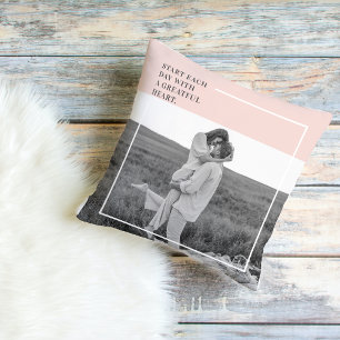 Modern Photo Pastel Pink Family Lovely Gift Kissen