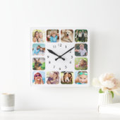 Modern Photo Personalized Acrylic Wall Clock Quadratische Wanduhr (Zuhause)