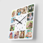 Modern Photo Personalized Acrylic Wall Clock Quadratische Wanduhr (Winkel)