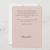 Modern photo pink neutral Graduation She did it Dankeskarte (Rückseite)