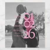 Modern Photo Pink Typography Thank You Weinetikett (Einzelnes Label)