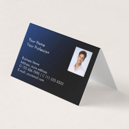 Modern Photo QR Code Blue Gradient Professional Visitenkarten