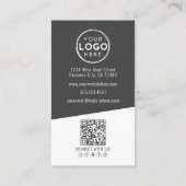Modern Photo QR Code Logo Vertikal Visitenkarte (Rückseite)