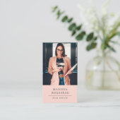 Modern Photo Realtor Blush Visitenkarte (Stehend Vorderseite)