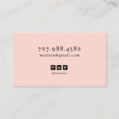 Modern Photo Realtor Blush Visitenkarte (Rückseite)