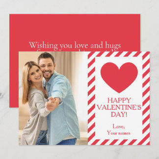 Modern Photo Red Cute Valentine's Day Feiertagskarte