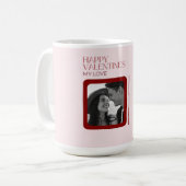 Modern Photo Red & Pink Happy Valentines Gift Kaffeetasse (Vorderseite Links)