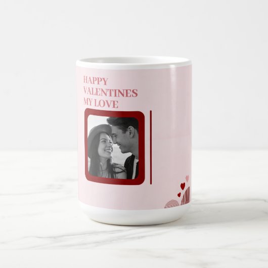 Modern Photo Red & Pink Happy Valentines Gift  Kaffeetasse (Mittel)